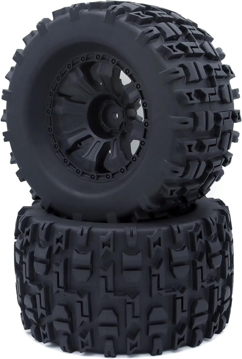 Load image into Gallery viewer, Height 4.92&quot; (125mm) RC Truck Wheels and Tires Set for 1/10 Monster Truck Wheels Tires for HPI/HSP/Savage XS TM Flux/ARRMA 1/10 Gorgon/KDM.Racing Successor/HNR H9801 Mars 2Pack

