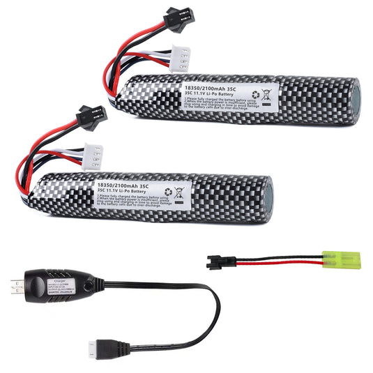 Gel Blaster Battery 11.1V 2100mAh SM2P Plug 35C High Discharge Rate Airsoft Battery