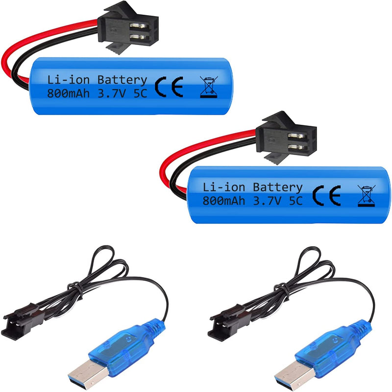 Load image into Gallery viewer, 3.7V 800mAh Li-ion Battery with SM-2P Plug Compatible with E35 DE38 DE40 DE50 DE55 TB202 TM141 Toy Cars
