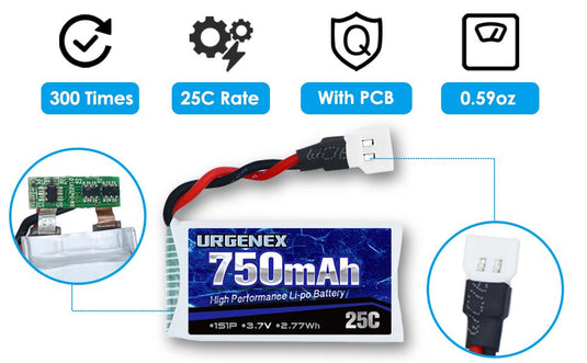3.7V Lipo Battery 750mAh RC Drone Battery with Molex Plug Fit for Syma RC Drone