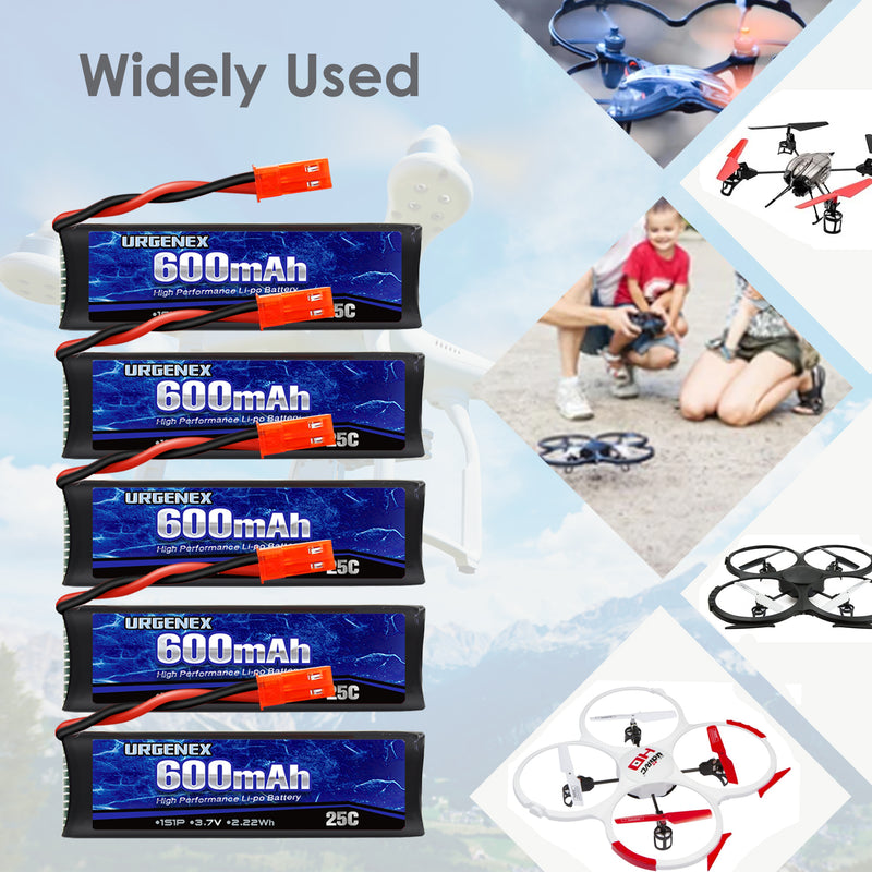 Load image into Gallery viewer, URGENEX 3.7V 600mAh RC Drone Battery with JST Plug for UDI
