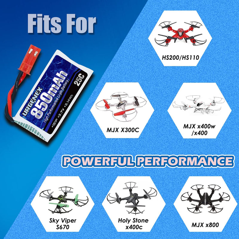 Load image into Gallery viewer, 3.7V 25C RC Drone Battery 850mah with JST Plug Fit for Sky Viper, Syma and Holy Stone

