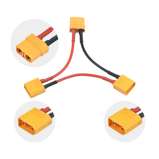 XT90 1 Female to 2 Males Adapter Lead with Silicone Cable for RC Battery Helicopter Quadcopter