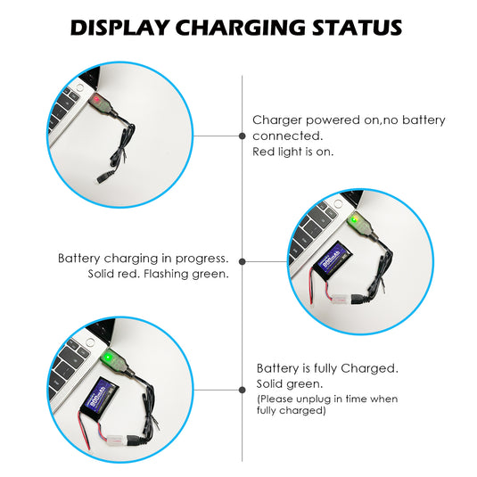 URGENEX 2S 7.4V 1A USB Battery Charger with XH-3P Connector